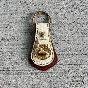 Vintage Dooney & Bourke Leather Bag Charm / Keychain – Duck Logo Brown & Cream